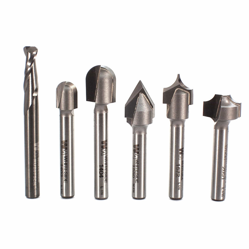 CNC Router Bit Set - 1/4" SH - Pieces in Set:6-Piece